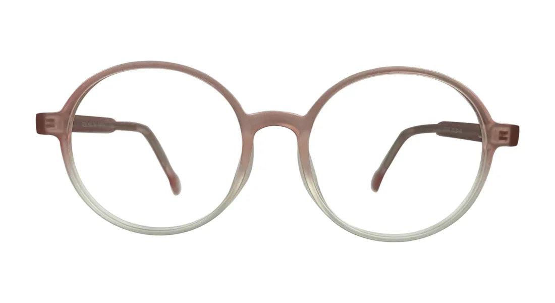Matte Pink & White Round Eyeglasses - Bombay Optical
