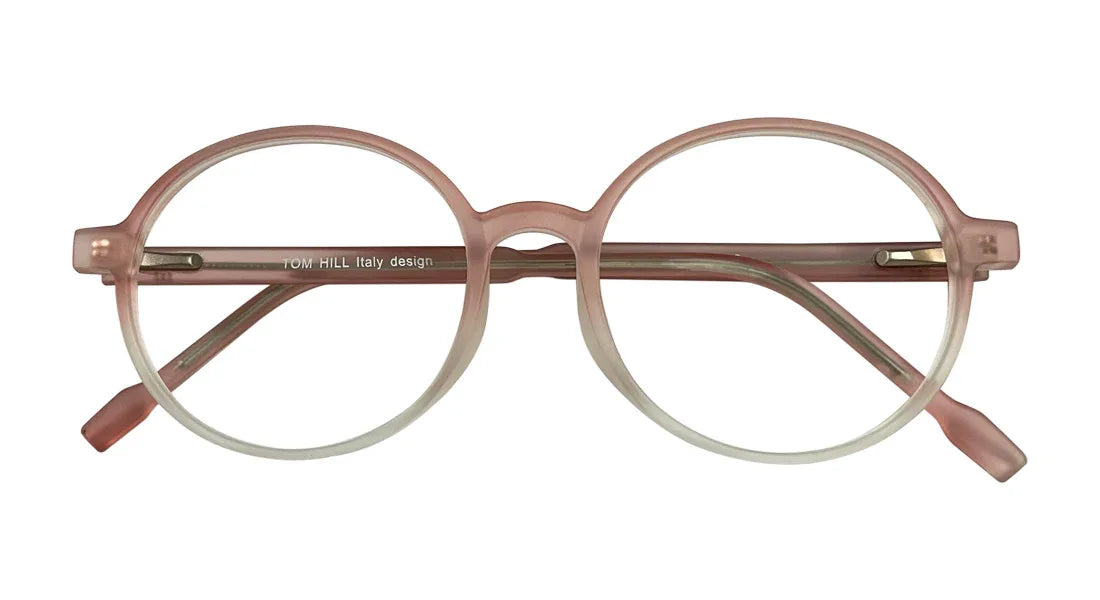 Matte Pink & White Round Eyeglasses - Bombay Optical