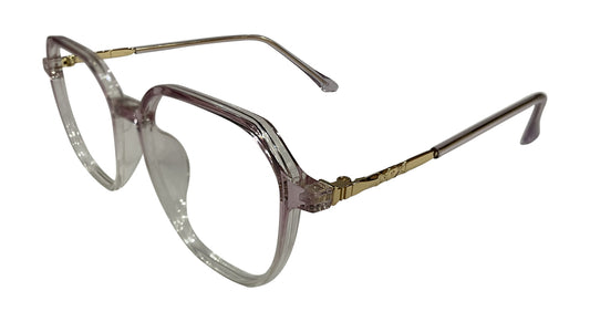 Transparent Purple Round Eyeglasses