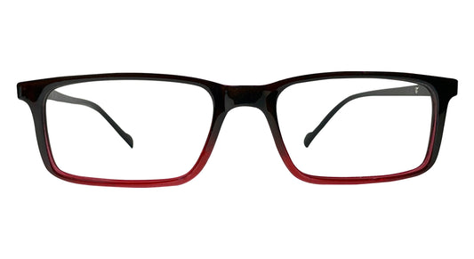 Black with Red Rectangle Eyeglasses