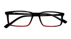 Black with Red Rectangle Eyeglasses