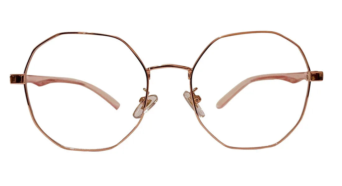 Rose Gold Hexagonal Eyeglasses – Bombay Optical
