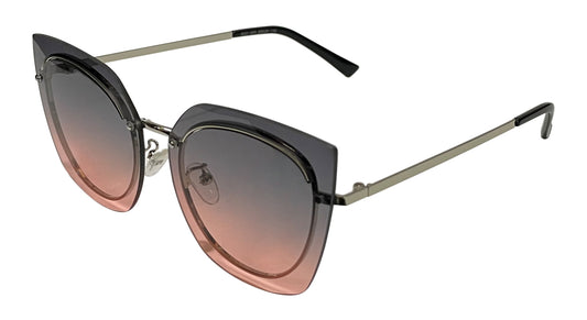 Silver Frame Two Tone Round-Cateye Sunglasses