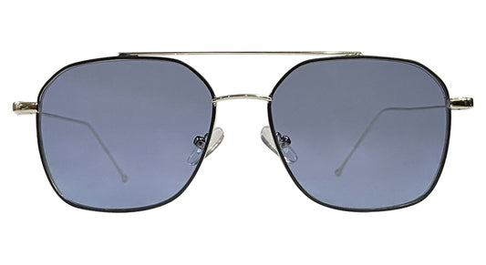 Silver & Black Rim with Blue Lenses Sunglasses