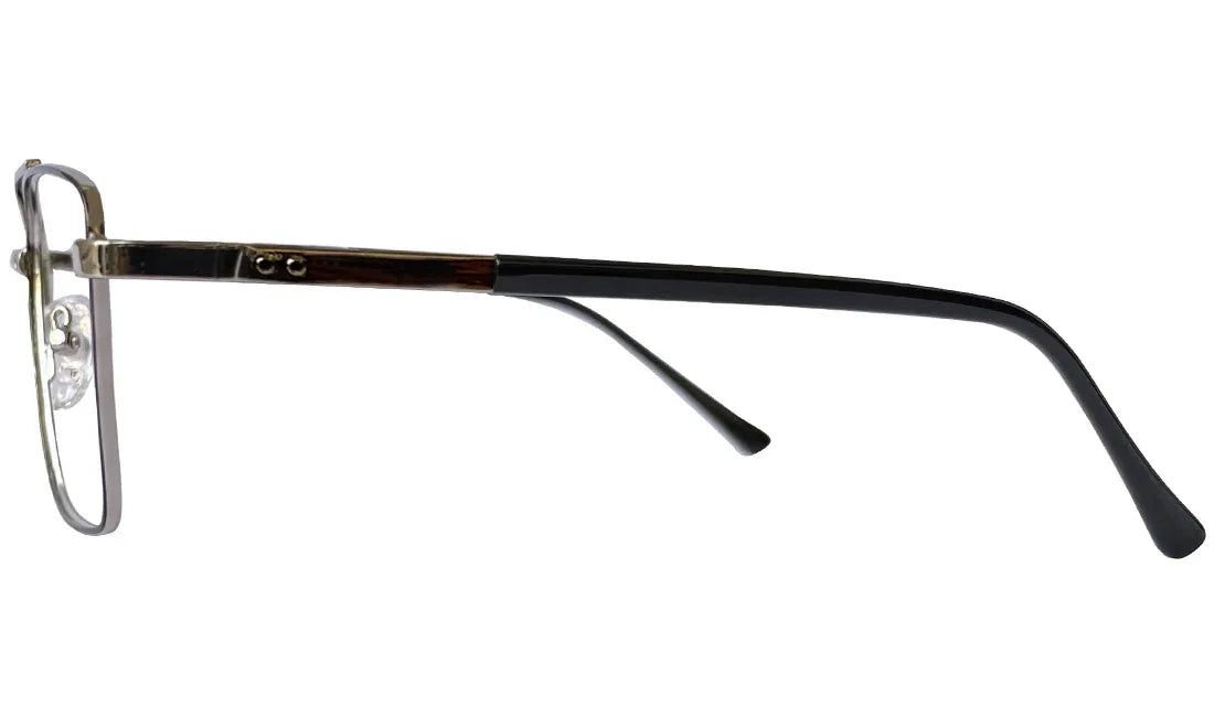 Silver and Black Rectangle Eyeglasses for Men - Bombay Optical