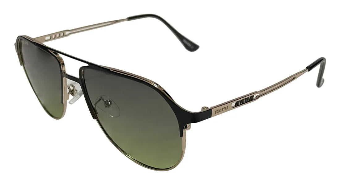 Tom Star Aviator Sunglasses with Green Lenses - Bombay Optical