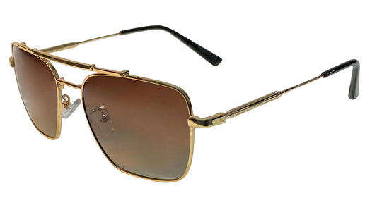 Tom Star Golden Frame Brown Lenses Sunglasses