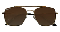 Tom Star Golden Frame Brown Lenses Sunglasses