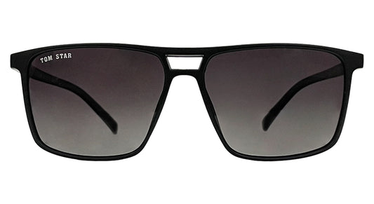 Tom Star Matte Black Frame with Dark Purple Lenses Sunglasses