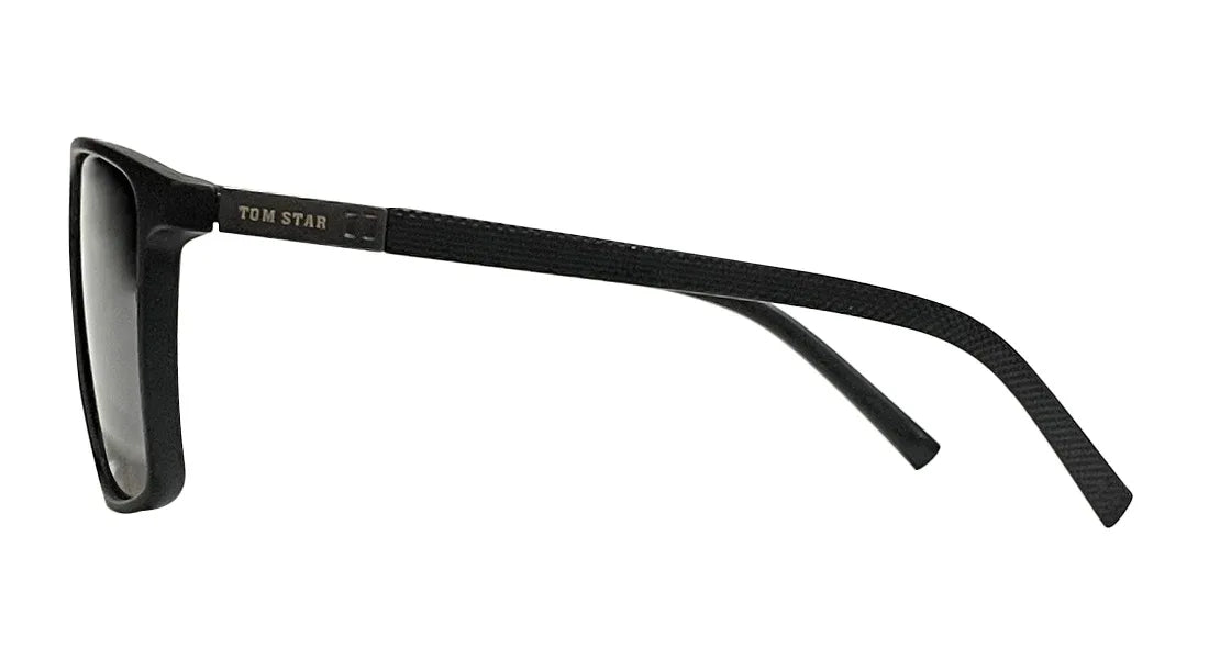 Tom Star Matte Black Frame with Dark Purple Lenses Sunglasses - Bombay Optical