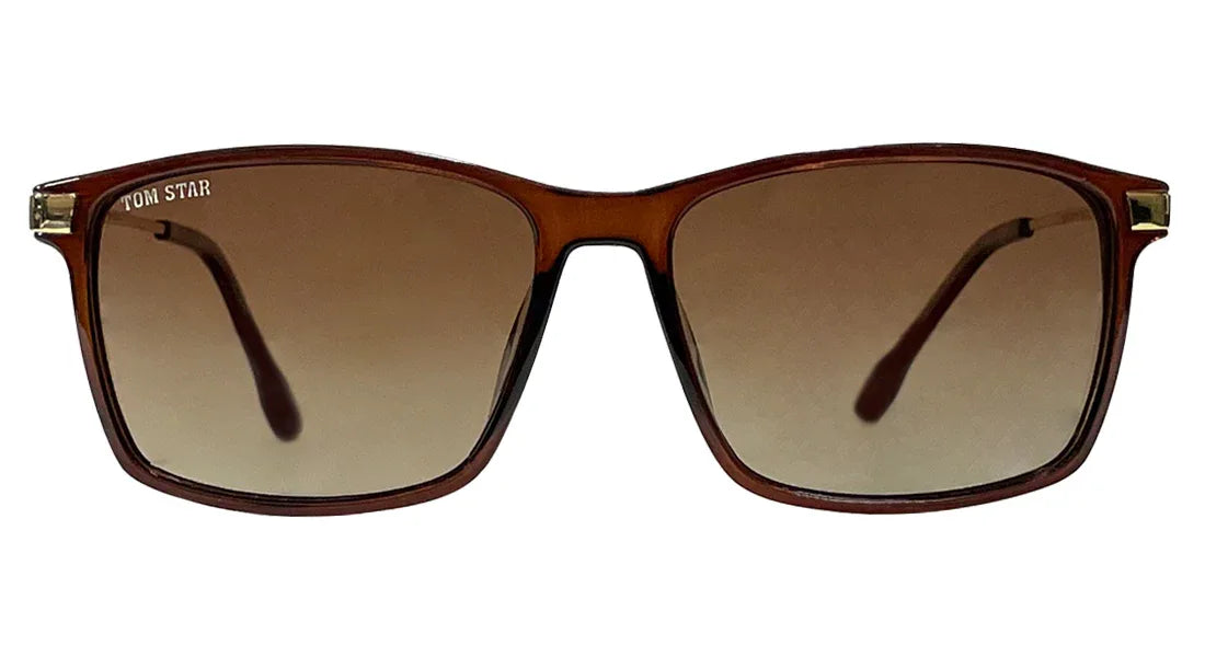 Tom Star Golden Frame Rectangle Sunglasses - Bombay Optical