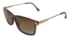 Tom Star Rectangle Sunglasses with Brown gradient Lenses, side angle