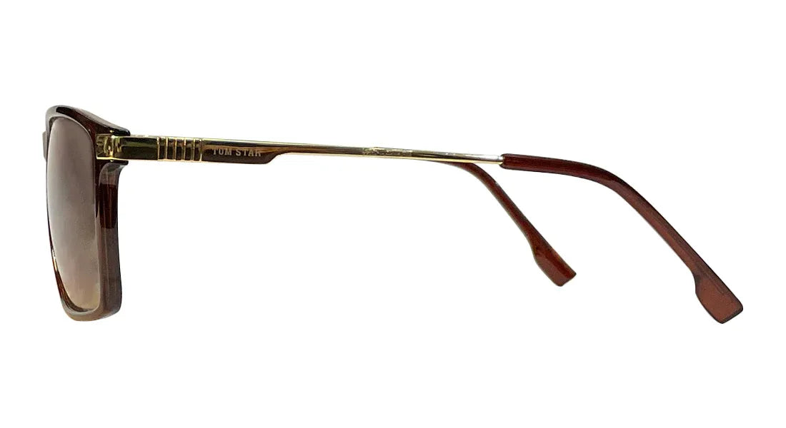 Tom Star Golden Frame Rectangle Sunglasses - Bombay Optical