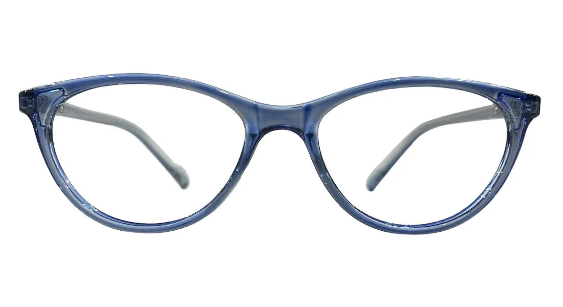 Transparent Blue Oval Eyeglasses - Bombay Optical