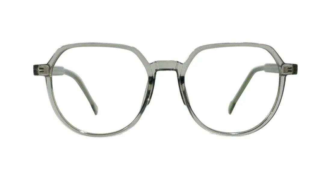 Transparent Grey Round Eyeglasses - Bombay Optical