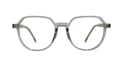 Transparent Grey Round Eyeglasses