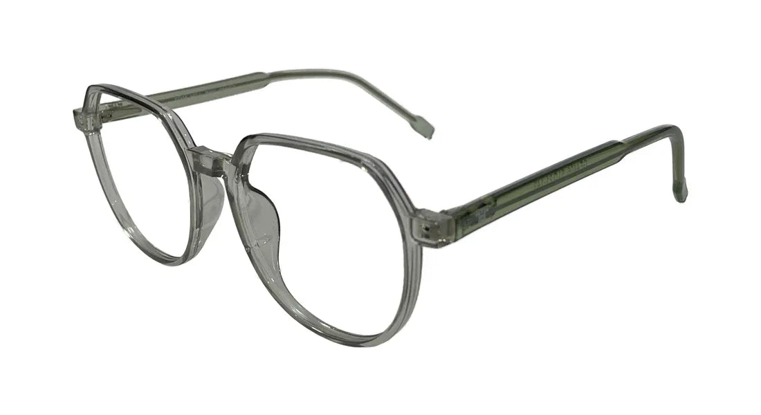 Transparent Grey Round Eyeglasses - Bombay Optical