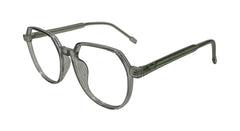 Transparent Grey Round Eyeglasses