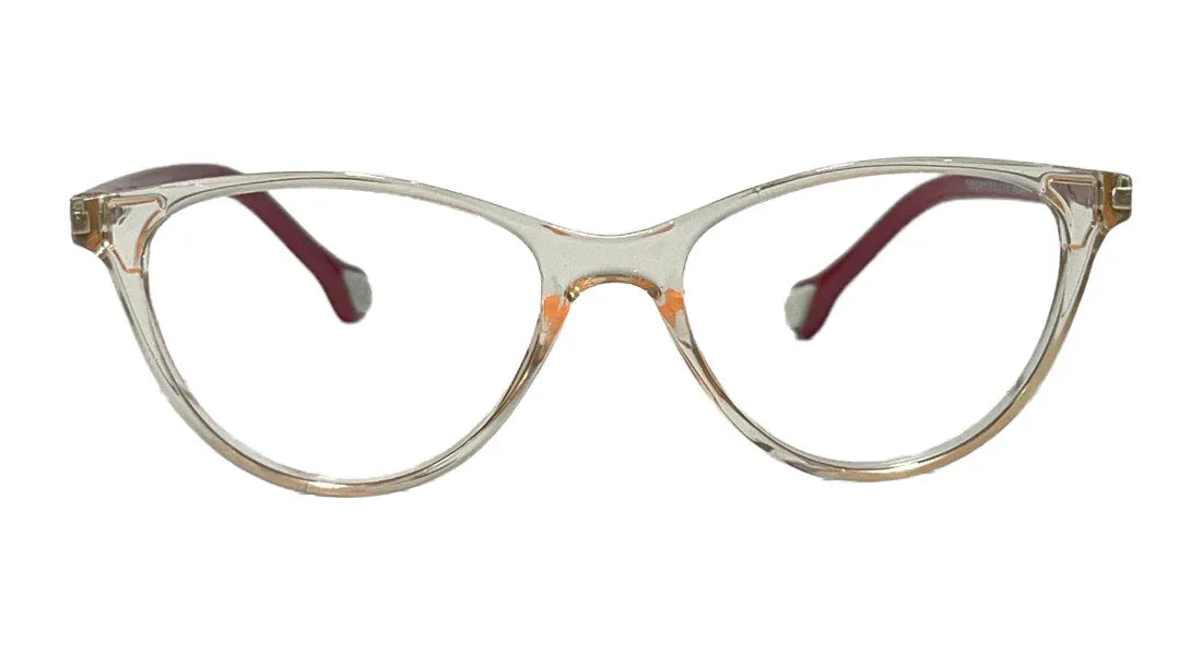 Transparent Orange Oval Eyeglasses - Bombay Optical