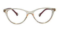Transparent Orange Oval Eyeglasses