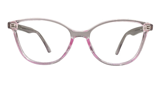 Transparent Pink Oval Eyeglasses