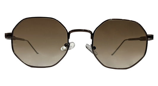 Umber Brown Hexagon Sunglasses