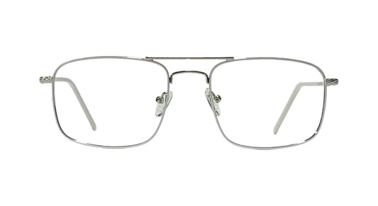 White and Silver Rectangle Eyeglasses