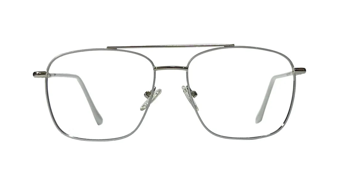 White and Silver Metal Eyeglasses - Bombay Optical
