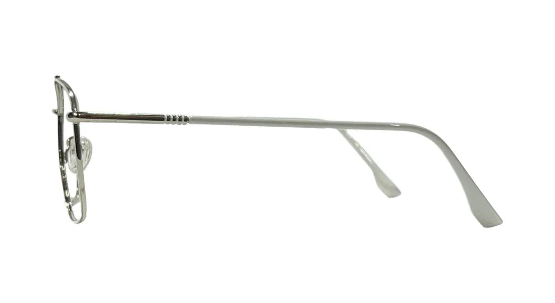 White and Silver Metal Eyeglasses - Bombay Optical