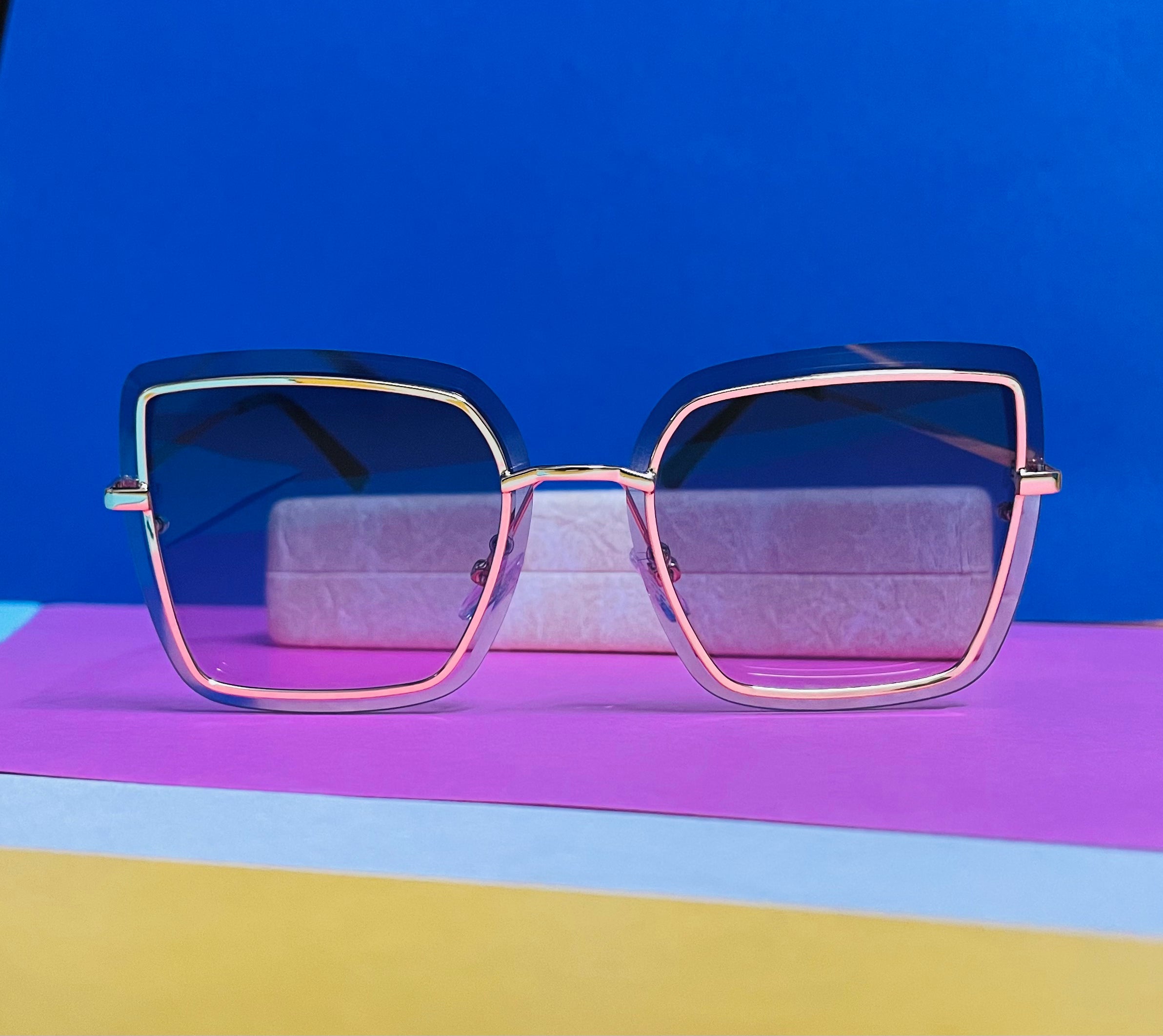 Golden Frame Purple Gradient Sunglasses - Bombay Optical
