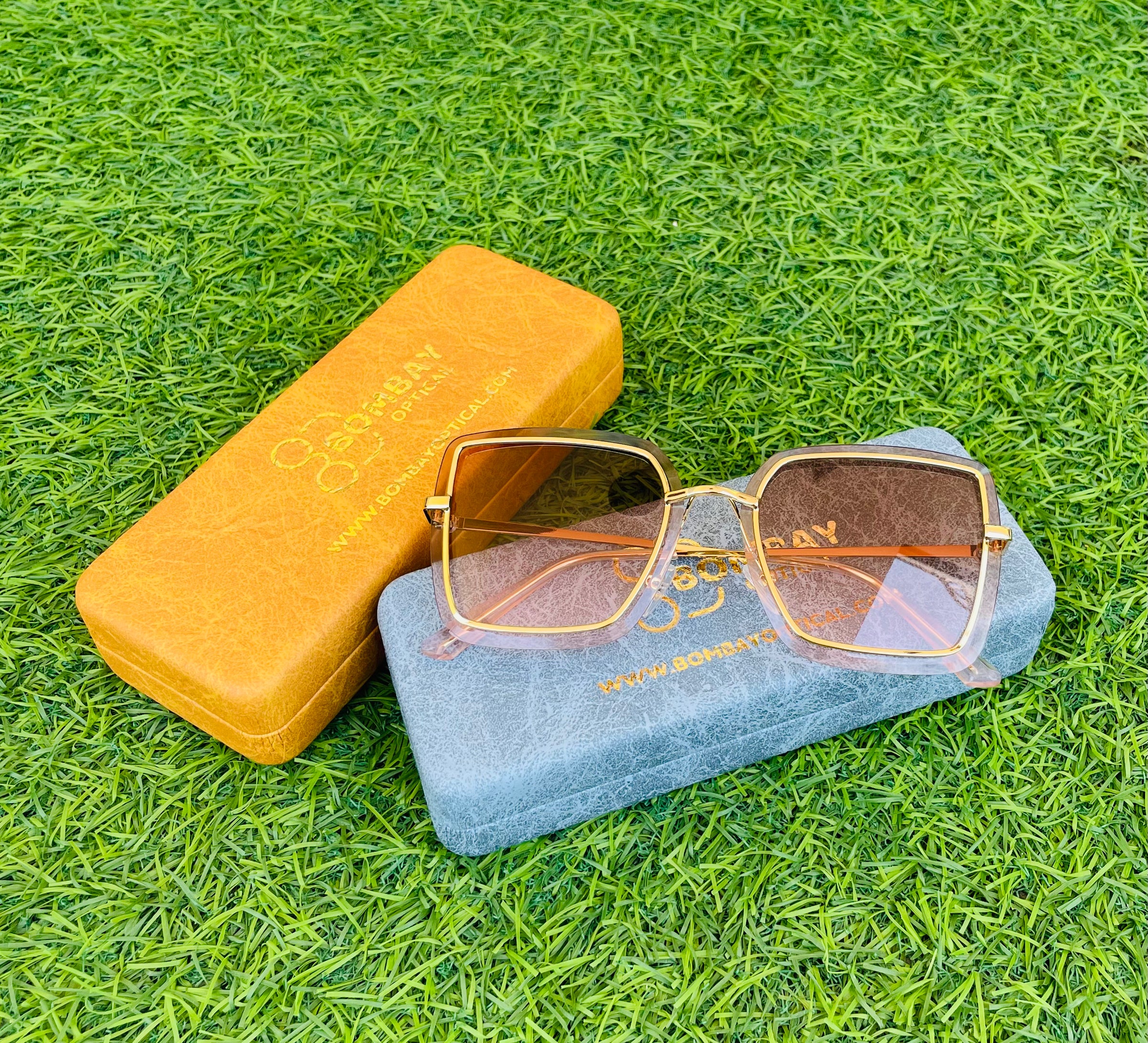 Golden Frame with Brown Gradient Sunglasses - Bombay Optical