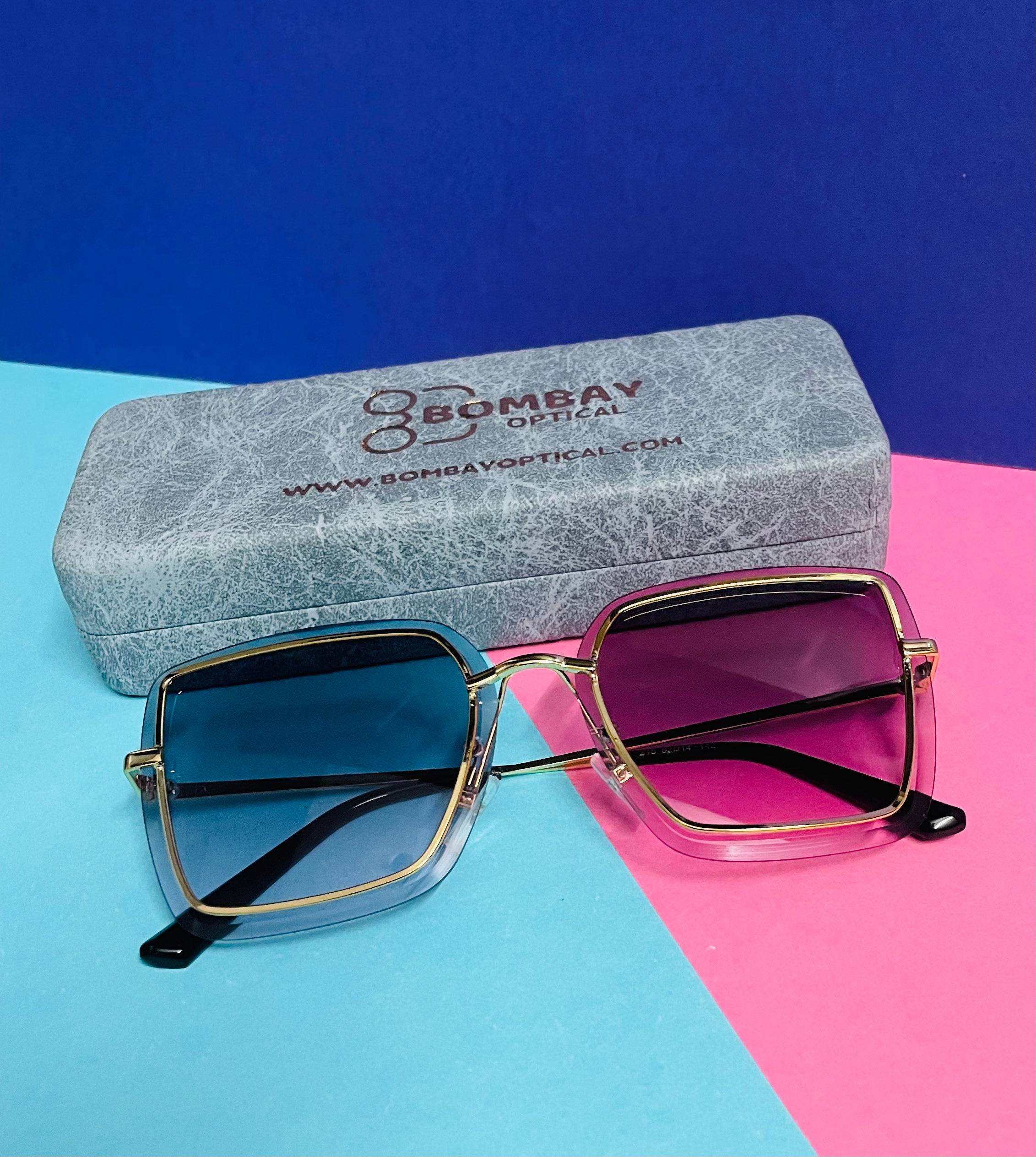 Golden Frame Purple Gradient Sunglasses - Bombay Optical